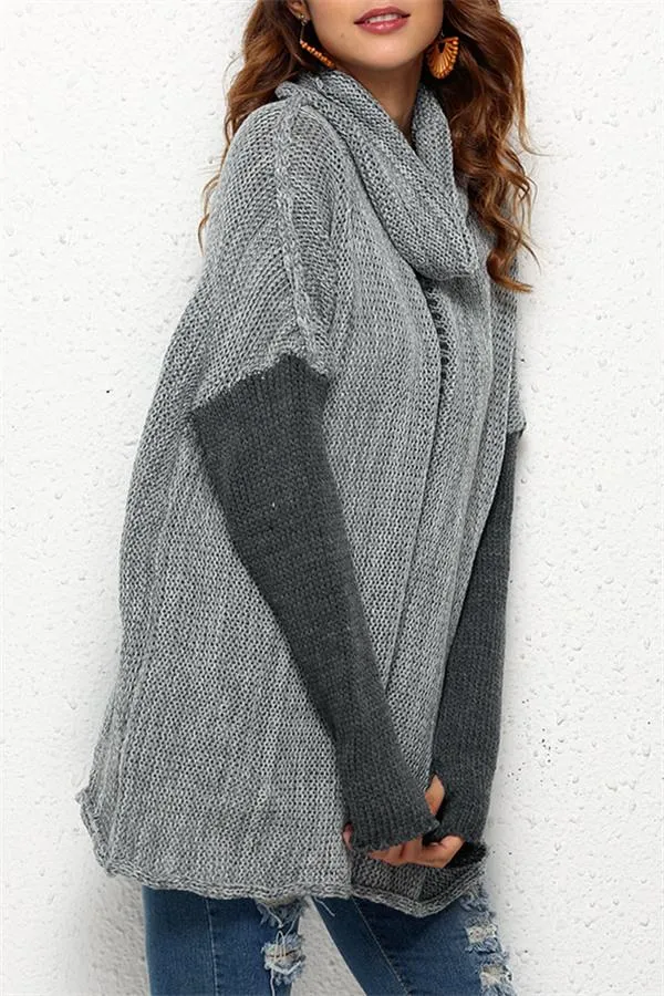 Cozy Turtleneck Pullover Sweater - Black