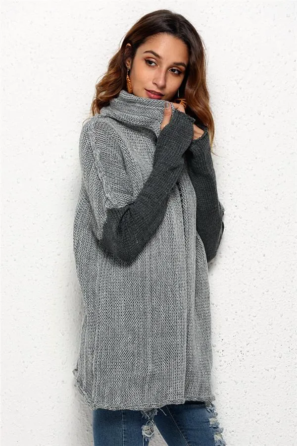 Cozy Turtleneck Pullover Sweater - Black