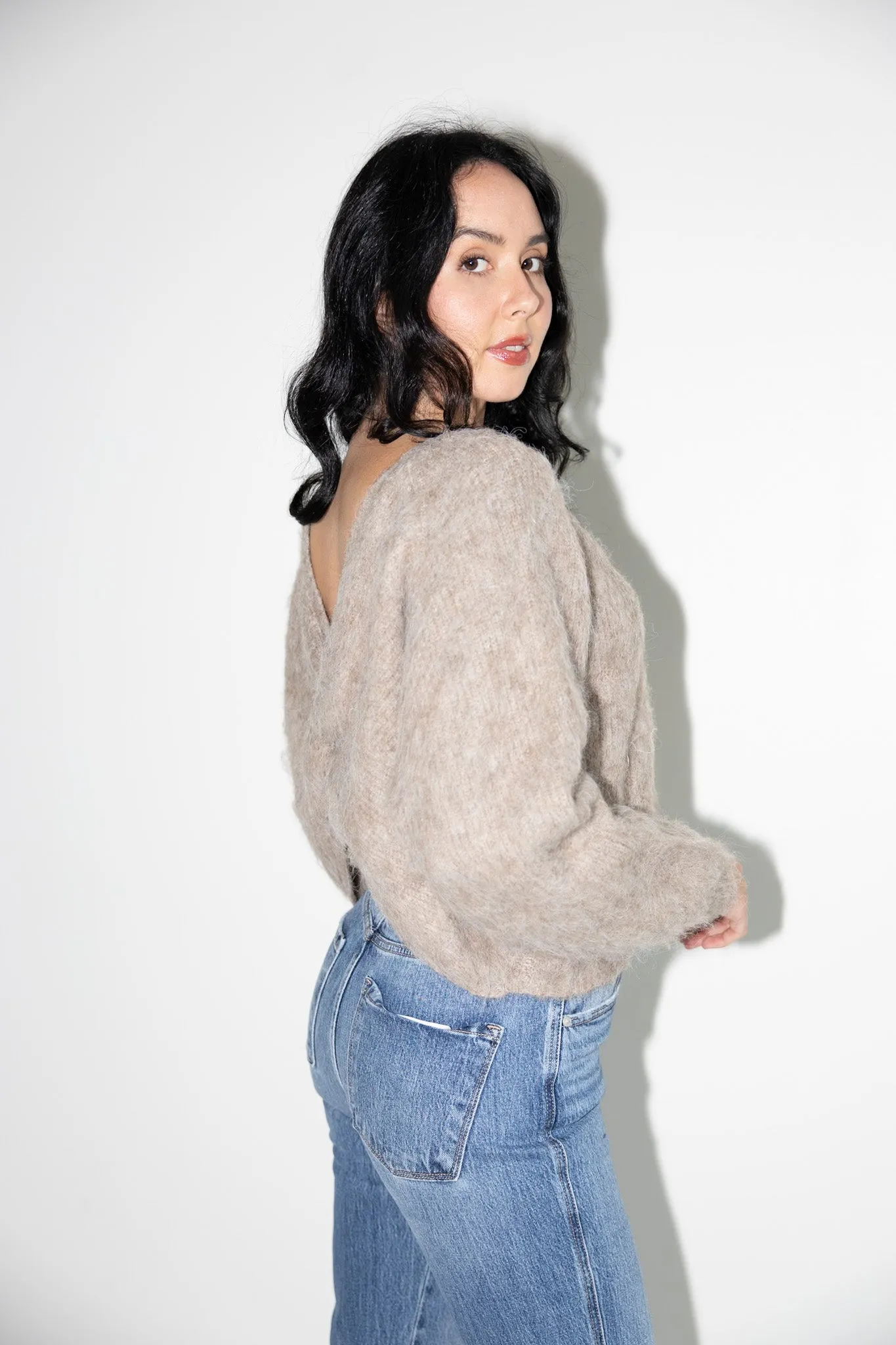 Cozy Twist-Back Sweater-Final Sale