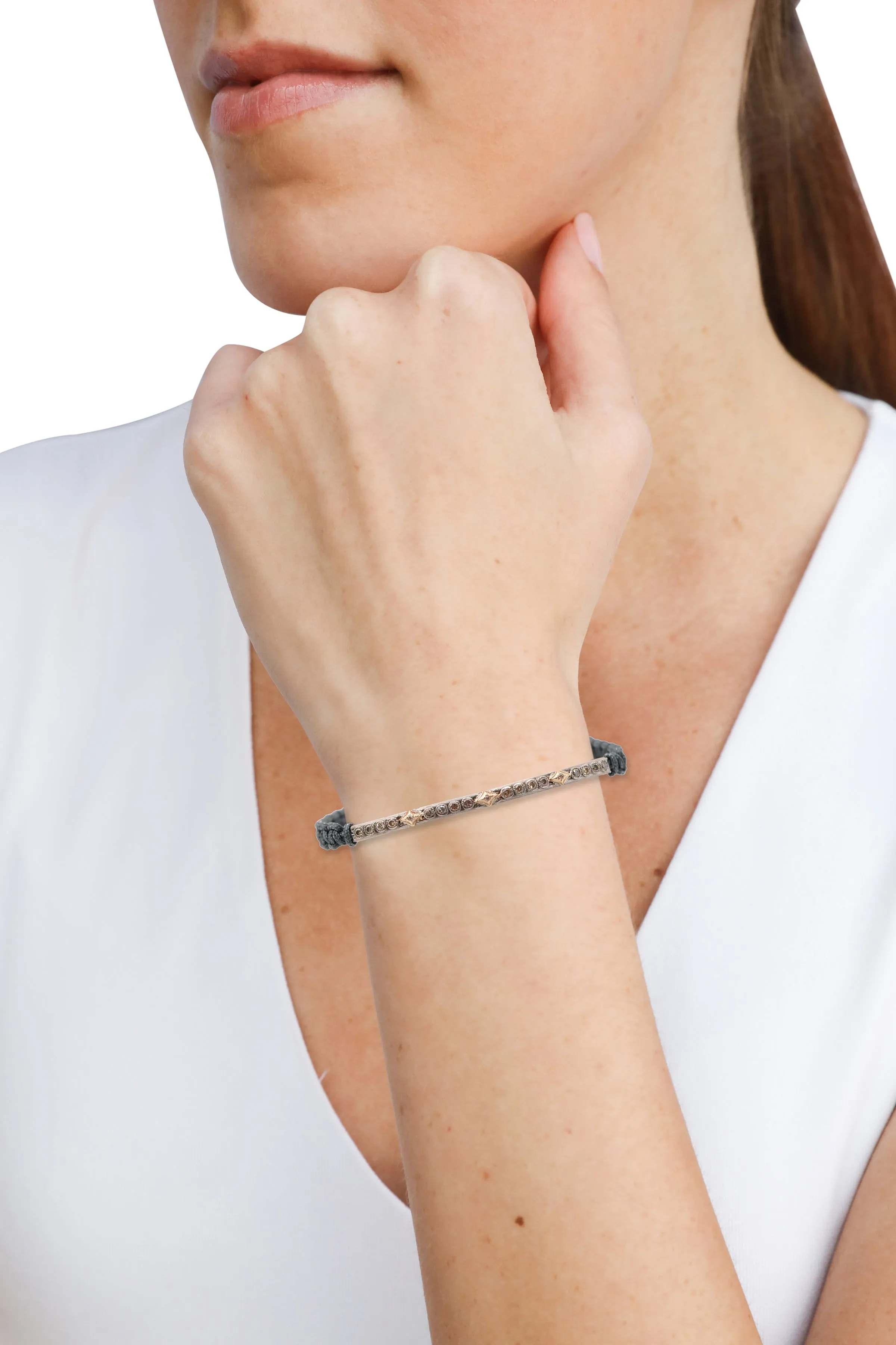 CRIVELLI AND DIAMOND BAR PULL BRACELET