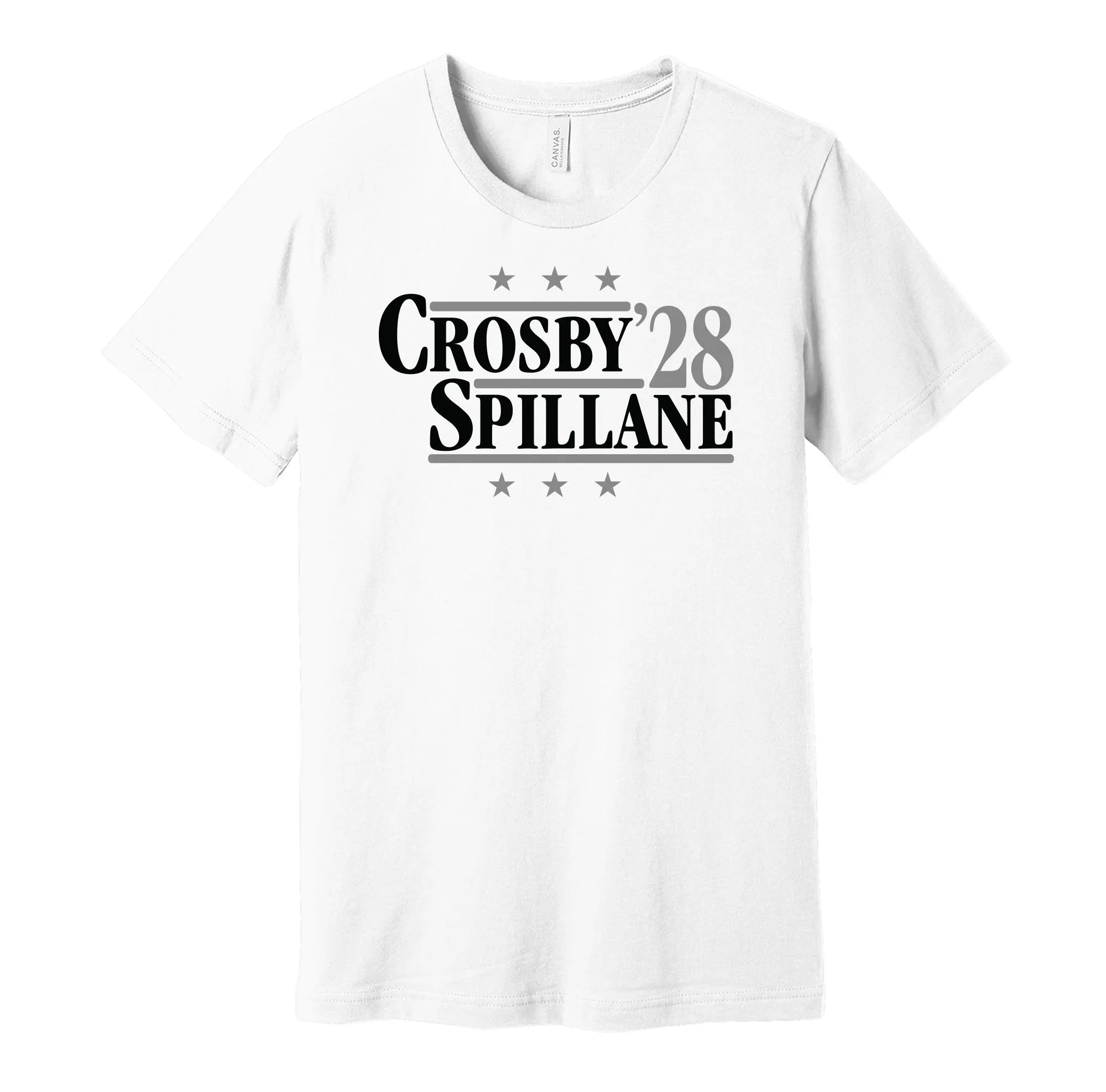 Crosby & Spillane '28 - Las Vegas Football Legends Political Campaign Parody T-Shirt - Hyper Than Hype Shirts