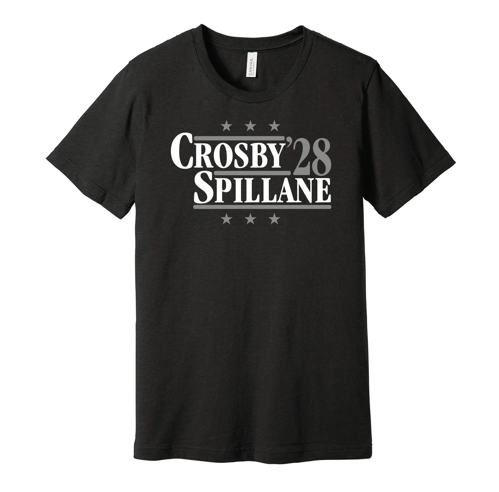 Crosby & Spillane '28 - Las Vegas Football Legends Political Campaign Parody T-Shirt - Hyper Than Hype Shirts