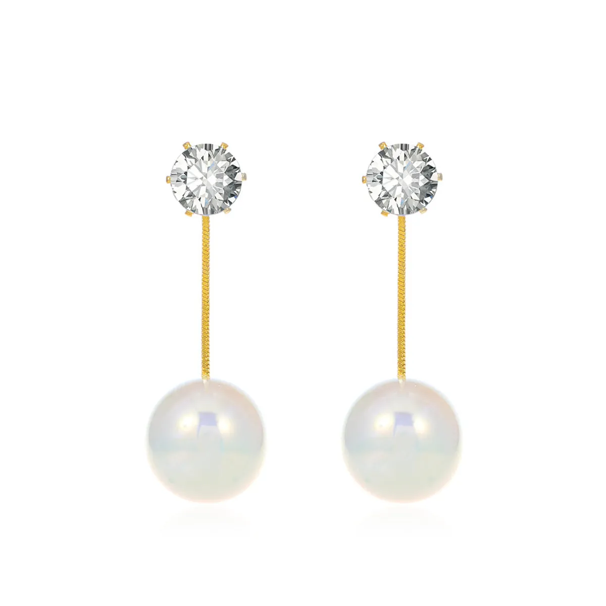 Cubic Zirconia & Pearl Ear Jackets