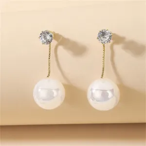 Cubic Zirconia & Pearl Ear Jackets