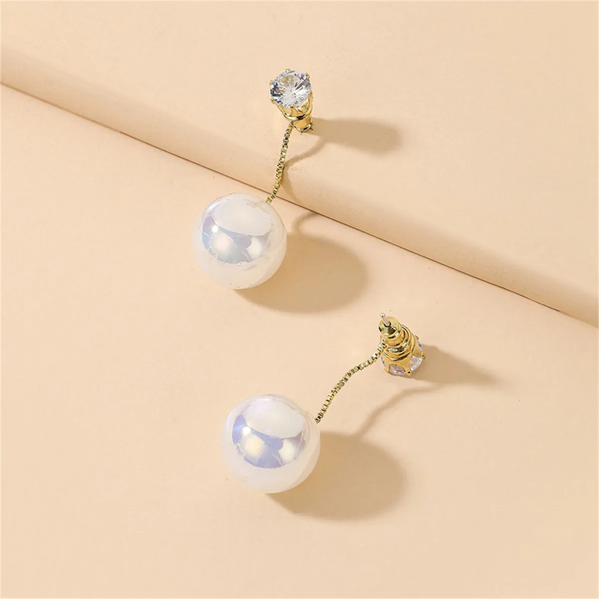 Cubic Zirconia & Pearl Ear Jackets