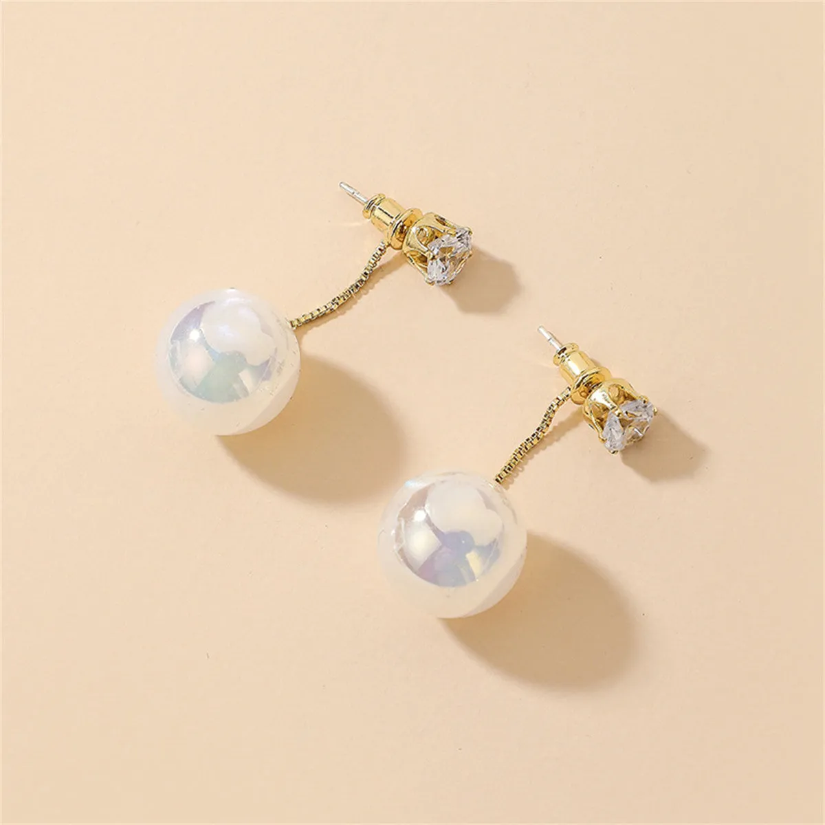 Cubic Zirconia & Pearl Ear Jackets
