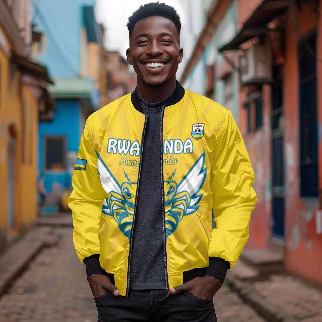 Custom Afro Rwanda Football Bomber Jacket Go Wasps LT15