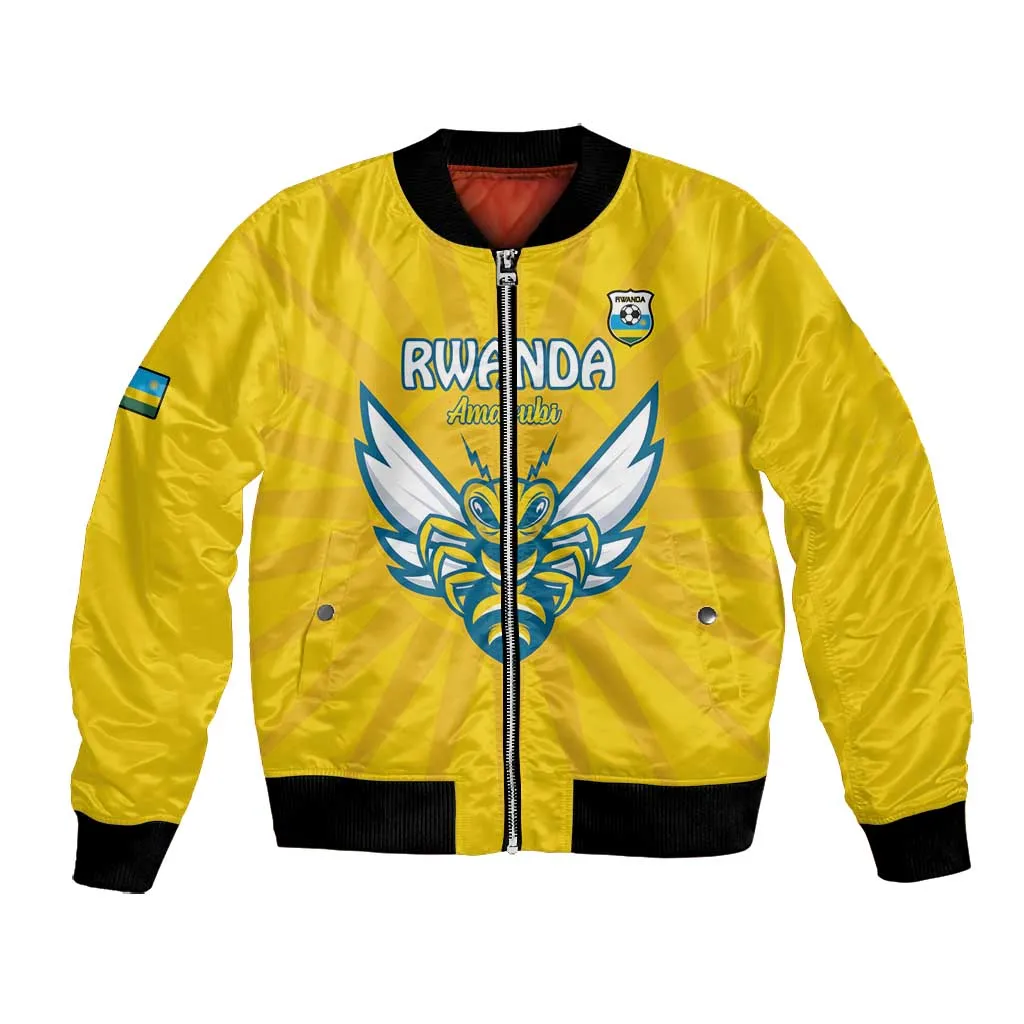 Custom Afro Rwanda Football Bomber Jacket Go Wasps LT15