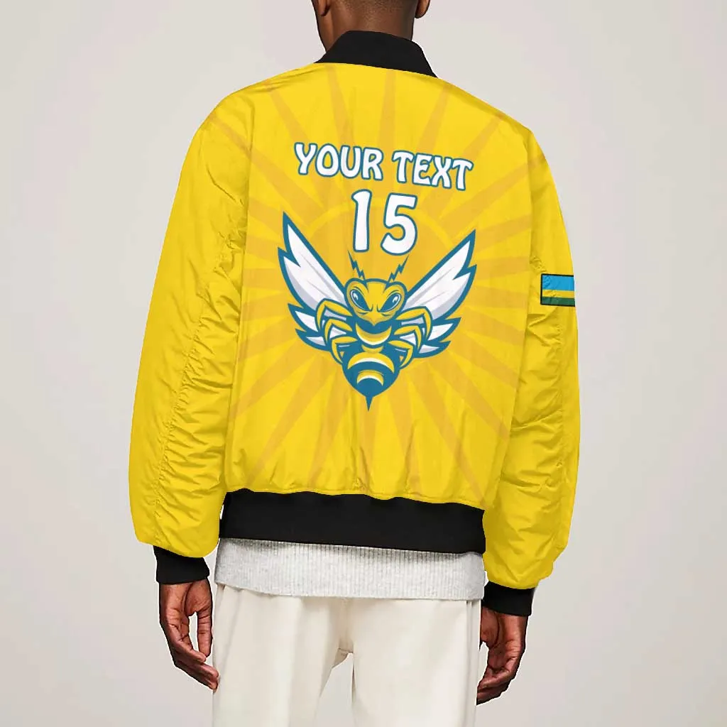 Custom Afro Rwanda Football Bomber Jacket Go Wasps LT15