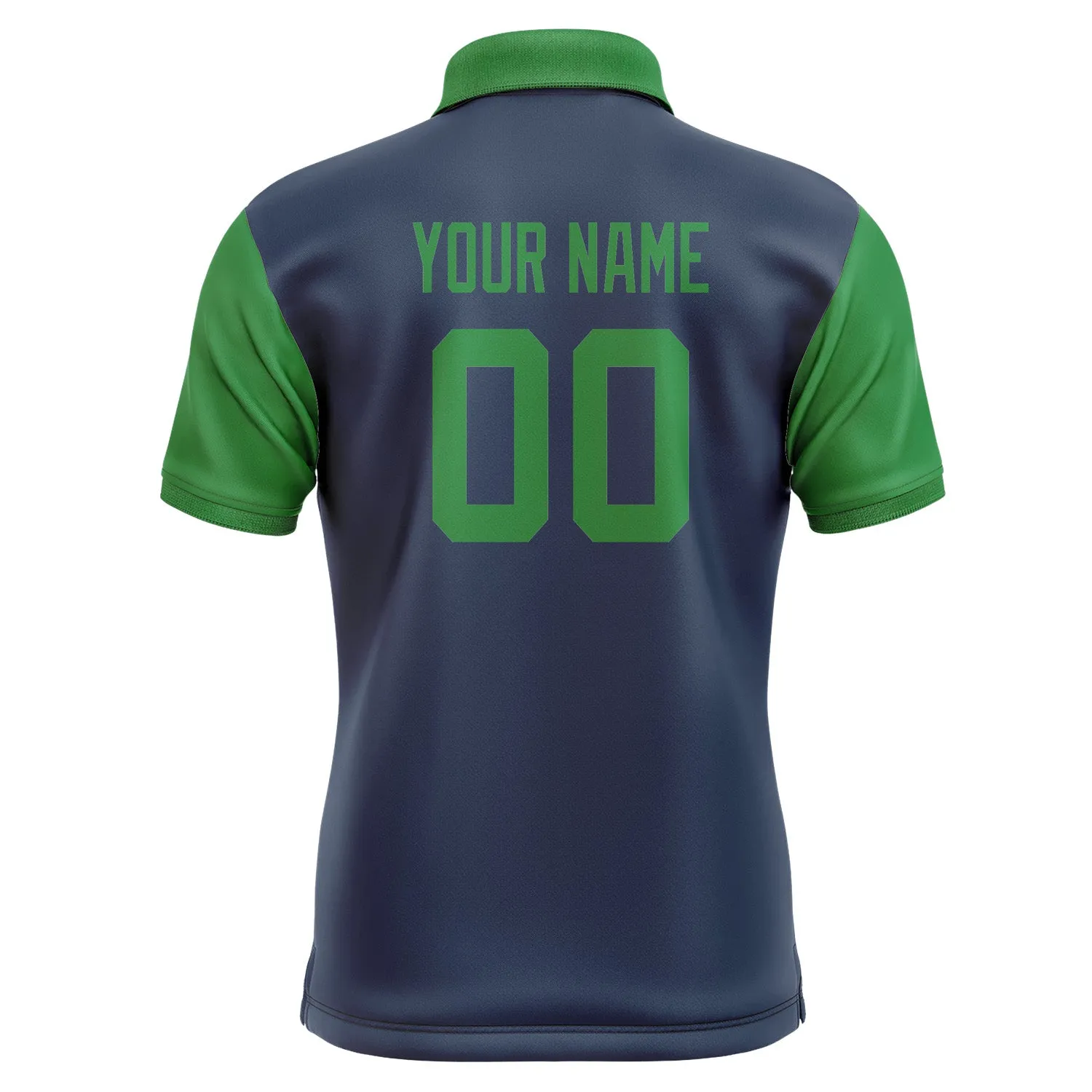 Custom Blue Emerald Green Short-Sleeve Polo Shirt