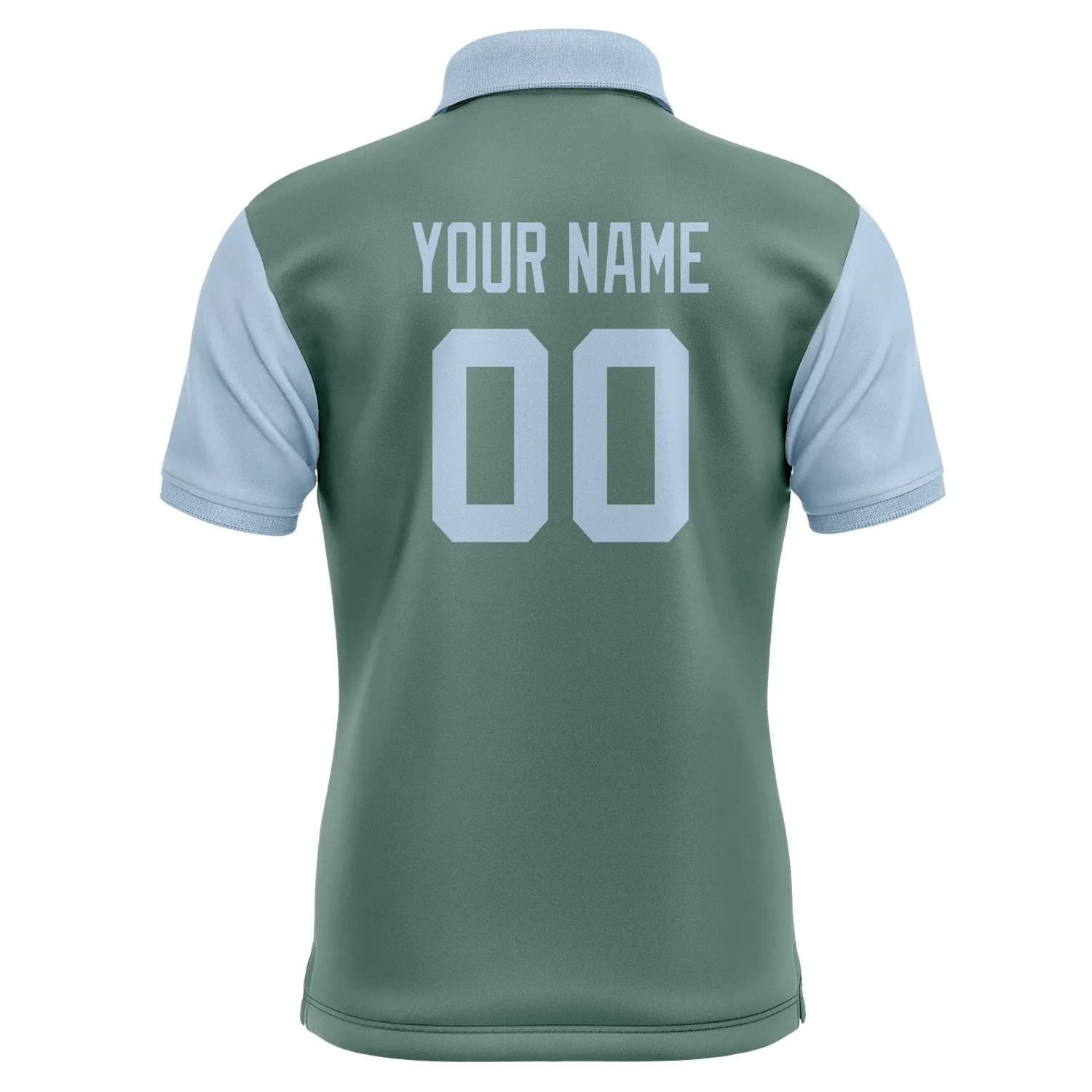Custom Blue Green Light Blue Short-Sleeve Polo Shirt