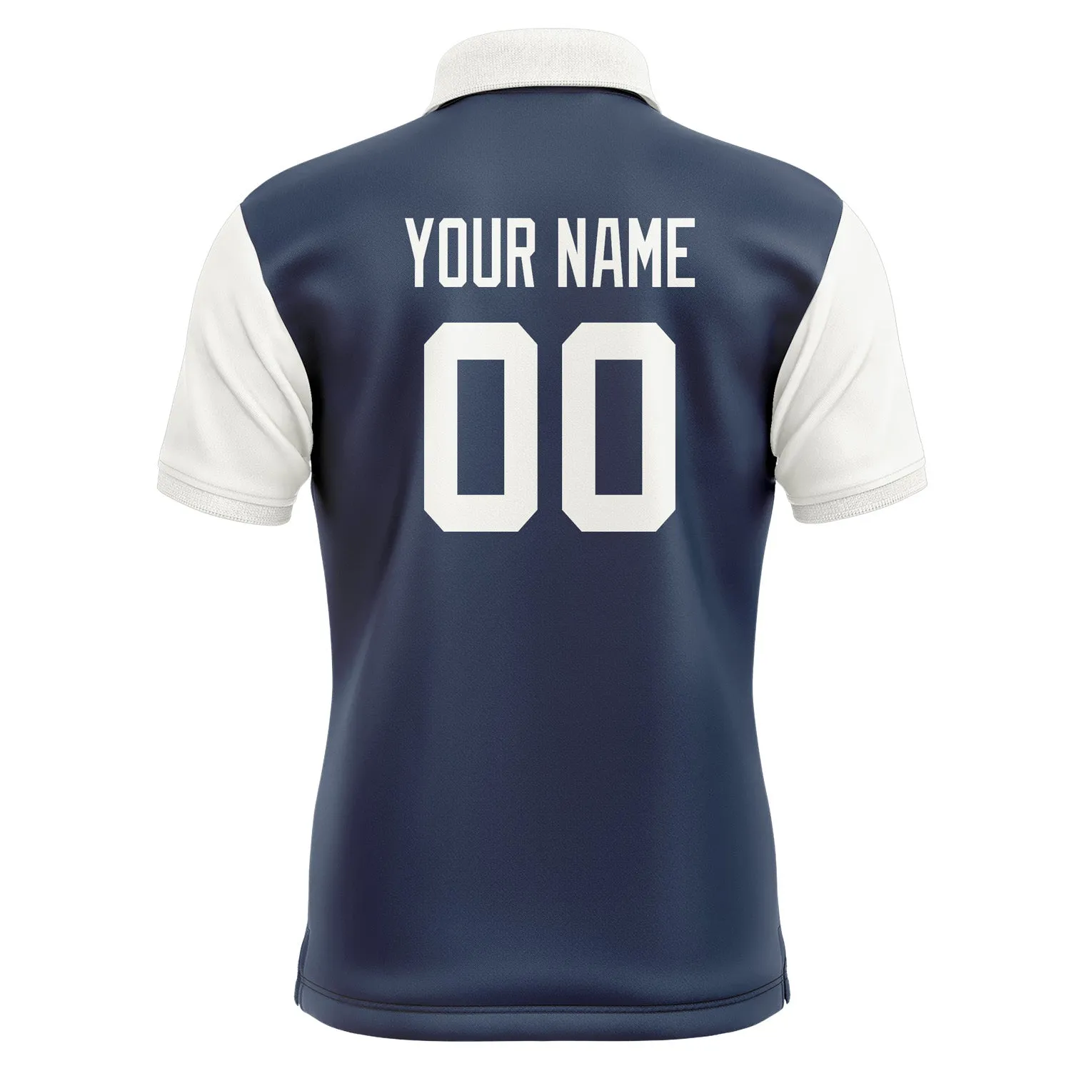 Custom Blue White Short-Sleeve Polo Shirt