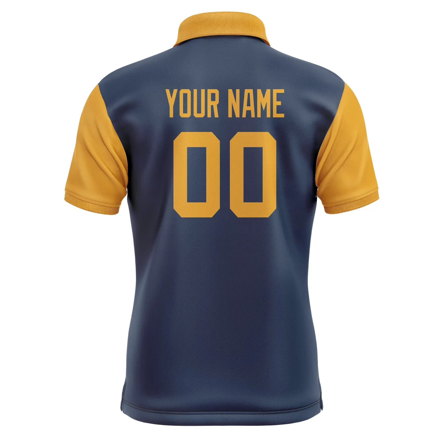 Custom Blue Yellow Short-Sleeve Polo Shirt