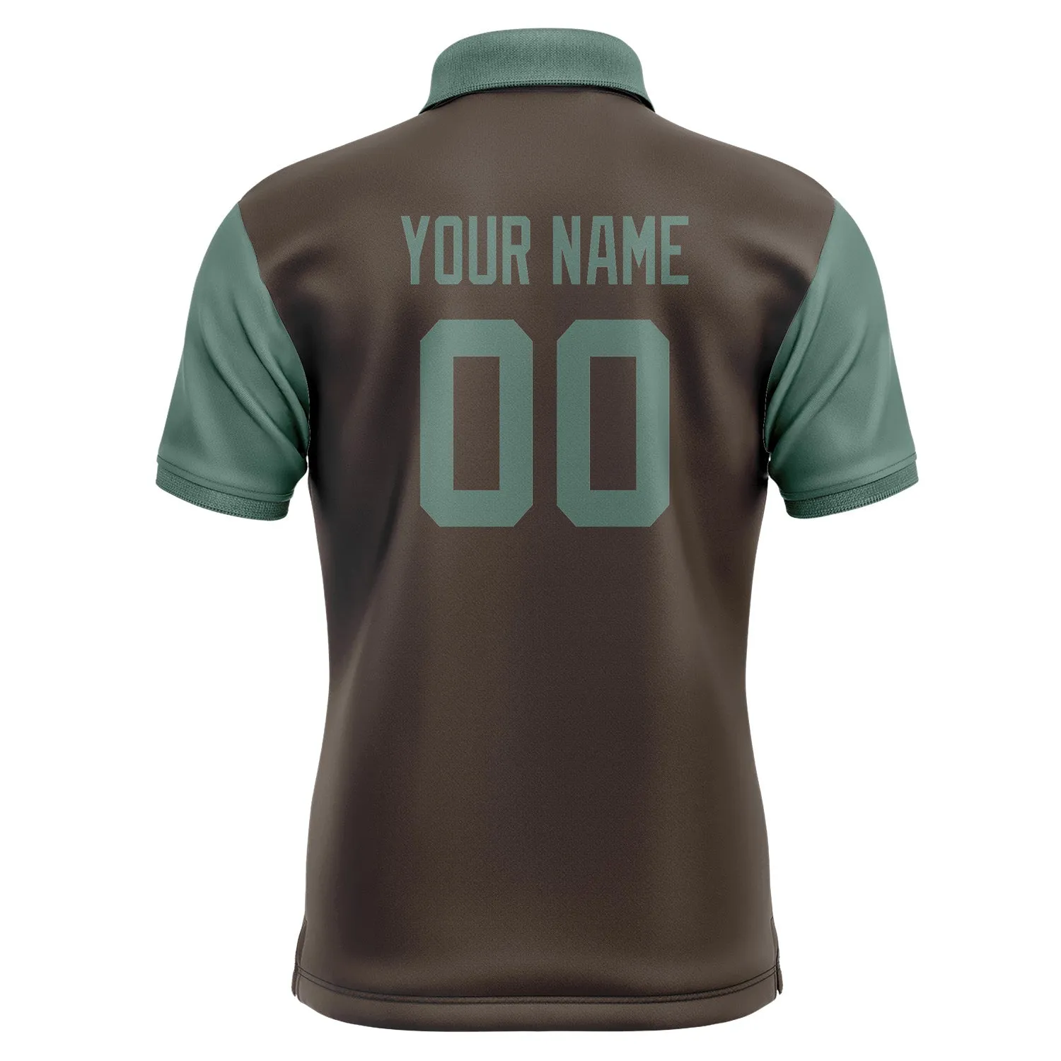 Custom Brown Blue Green Short-Sleeve Polo Shirt