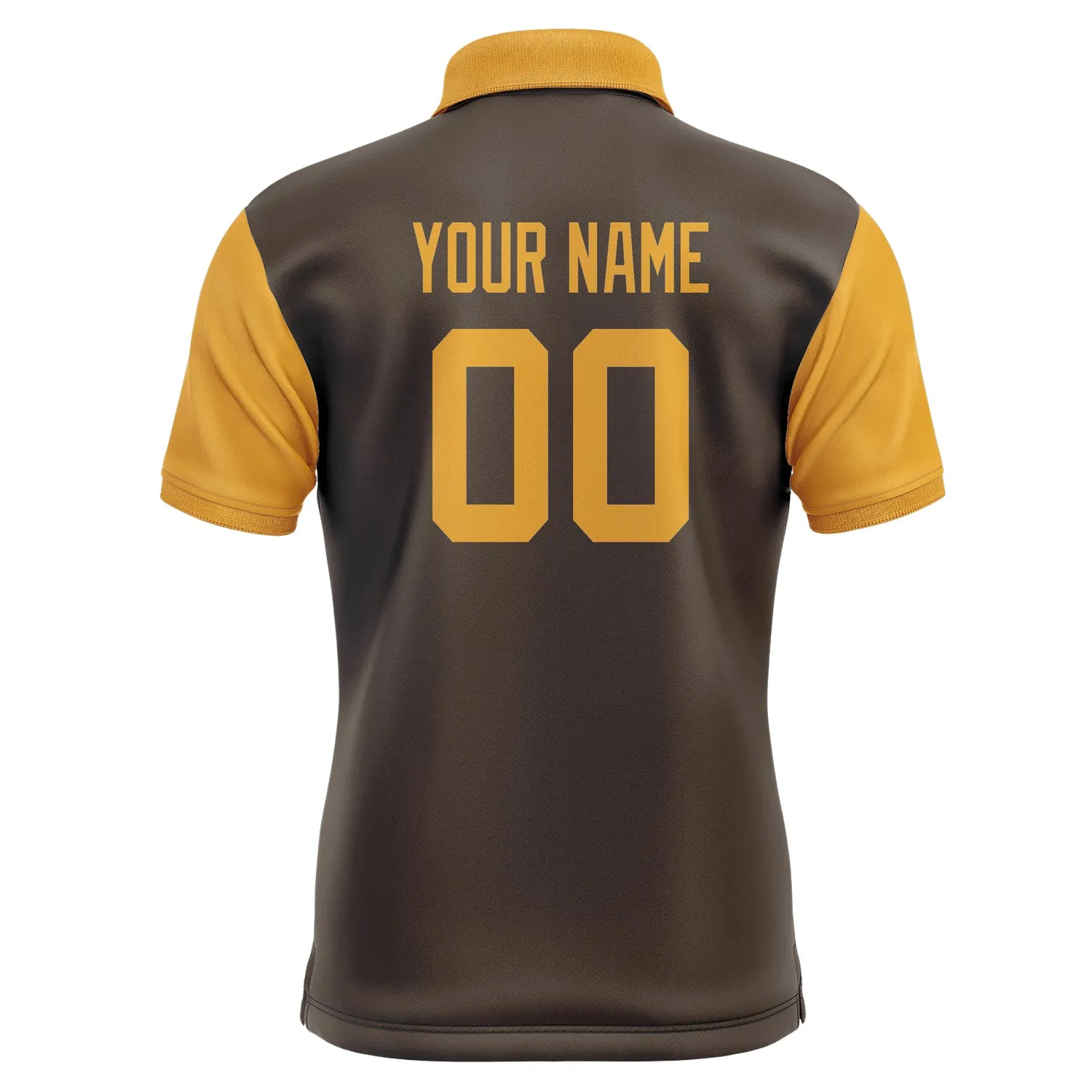 Custom Brown Yellow Short-Sleeve Polo Shirt