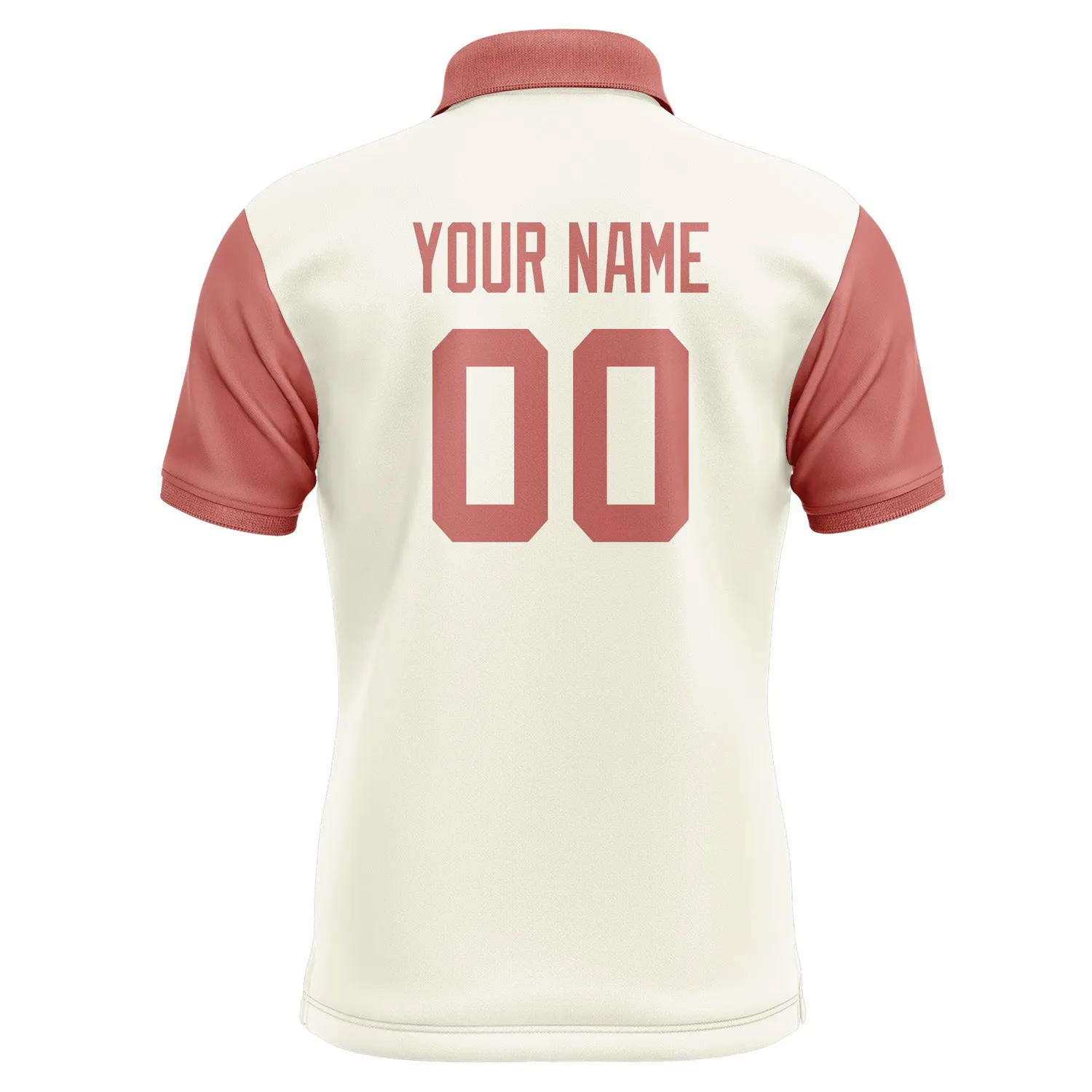 Custom Cream Copper Rose Short-Sleeve Polo Shirt