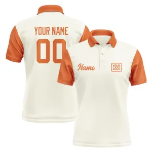 Custom Cream Orange Short-Sleeve Polo Shirt