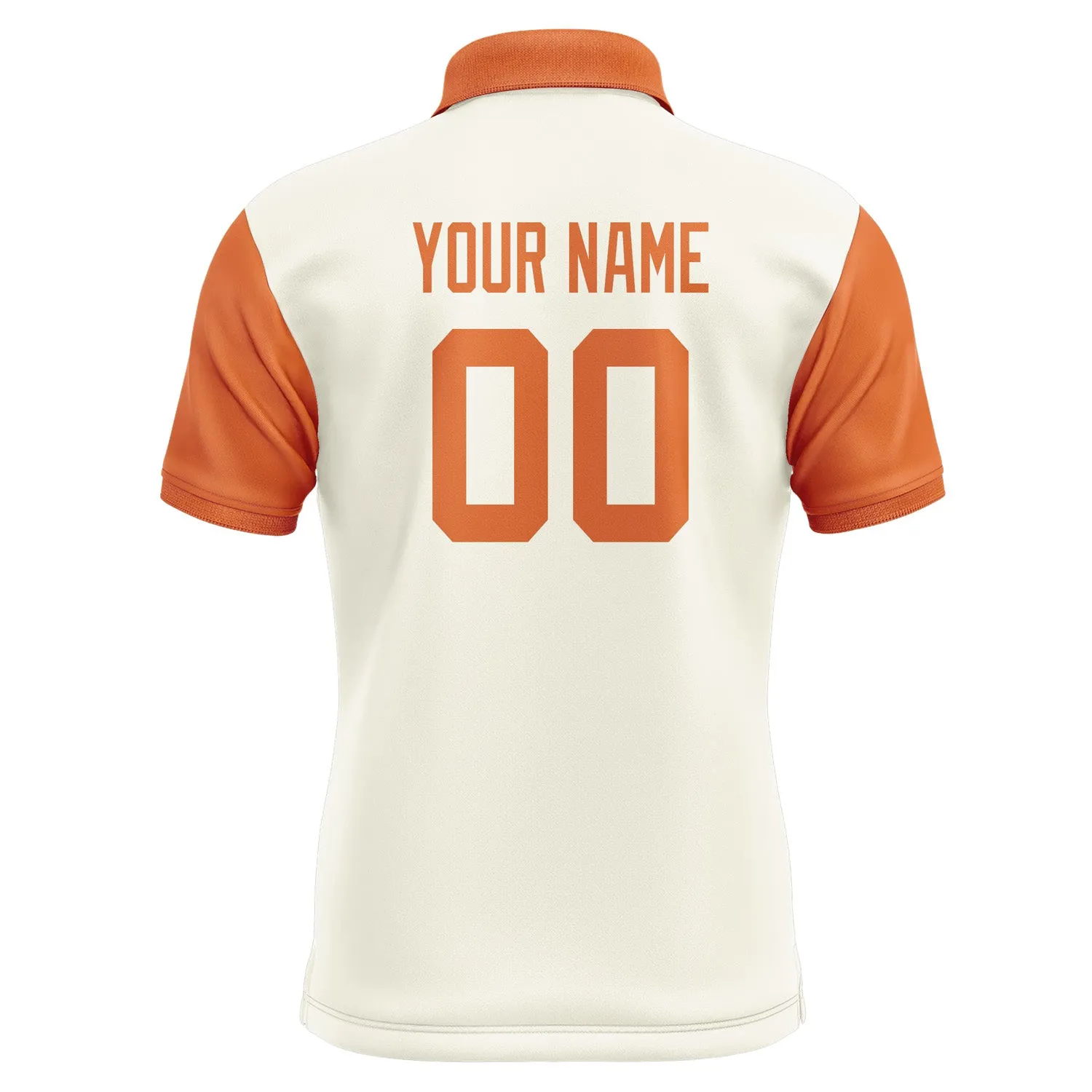 Custom Cream Orange Short-Sleeve Polo Shirt