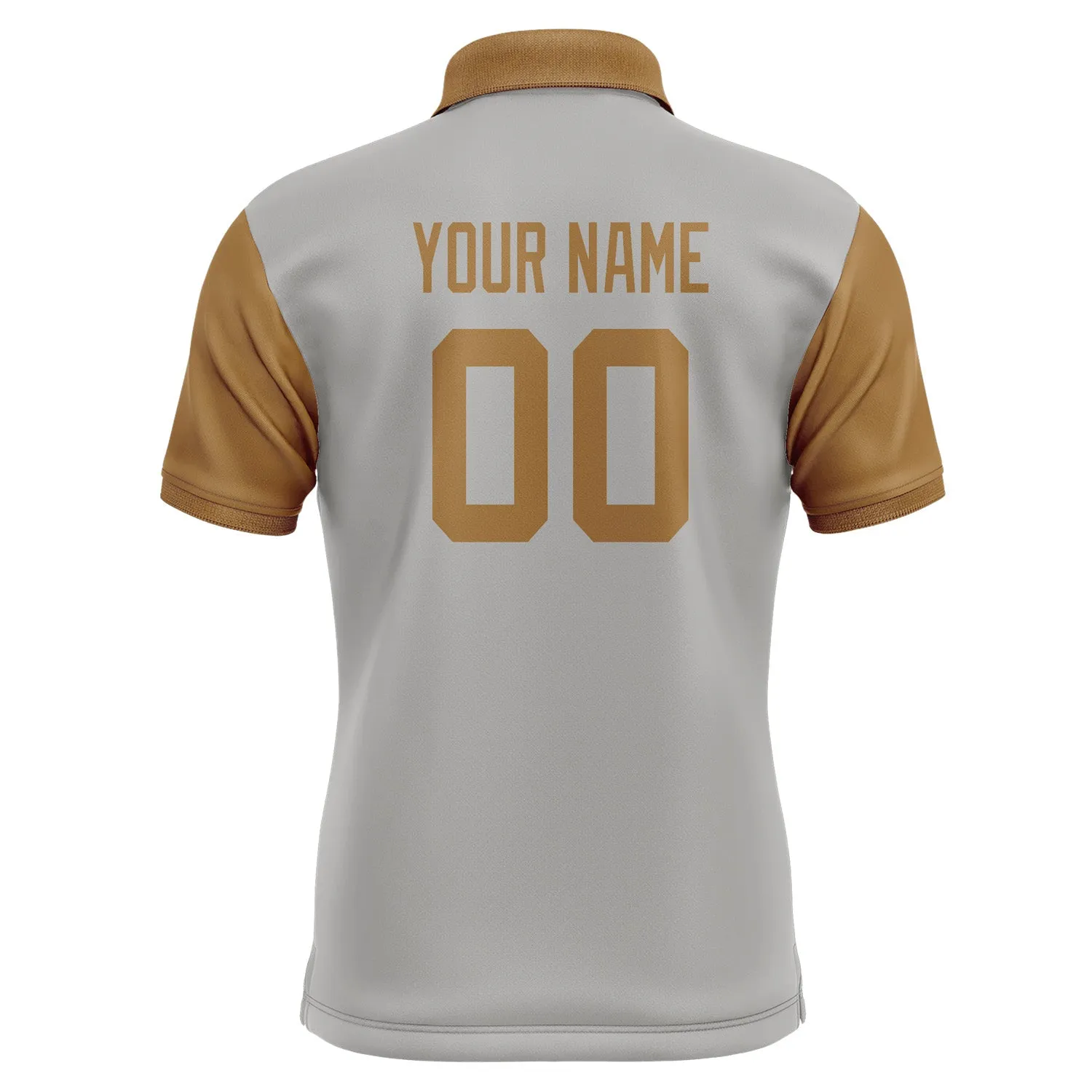 Custom Gray Khaki Short-Sleeve Polo Shirt