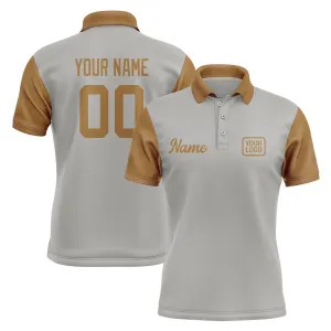Custom Gray Khaki Short-Sleeve Polo Shirt