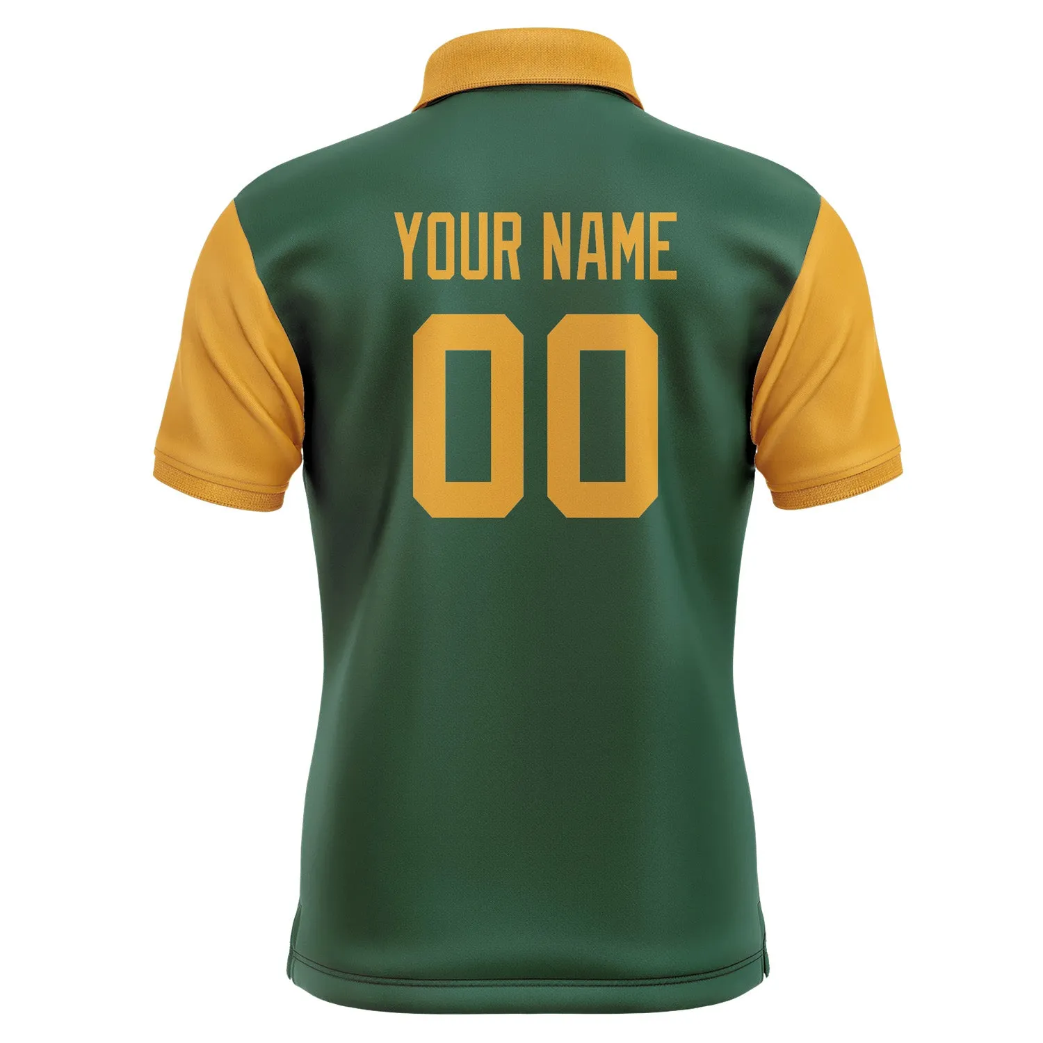 Custom Green Yellow Short-Sleeve Polo Shirt