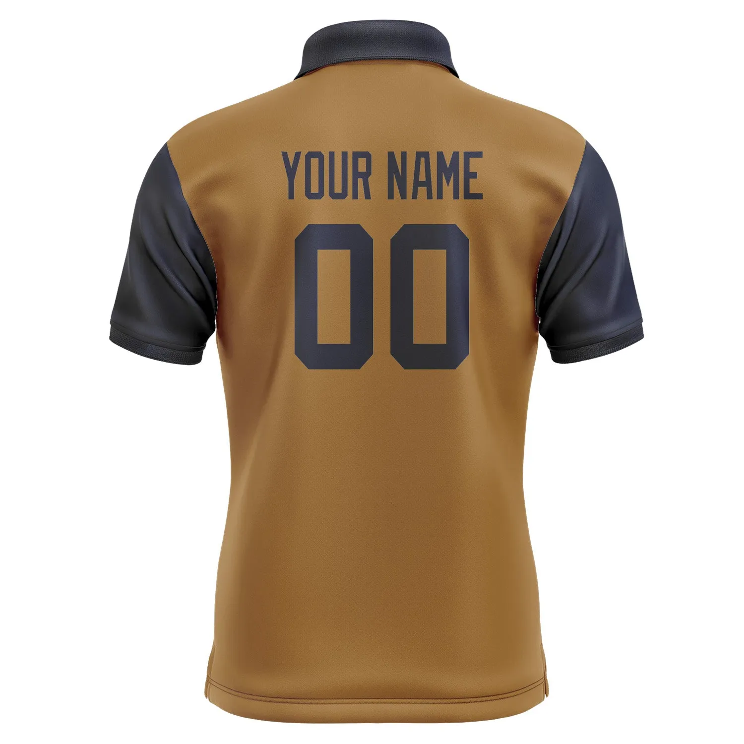 Custom Khaki Navy Short-Sleeve Polo Shirt