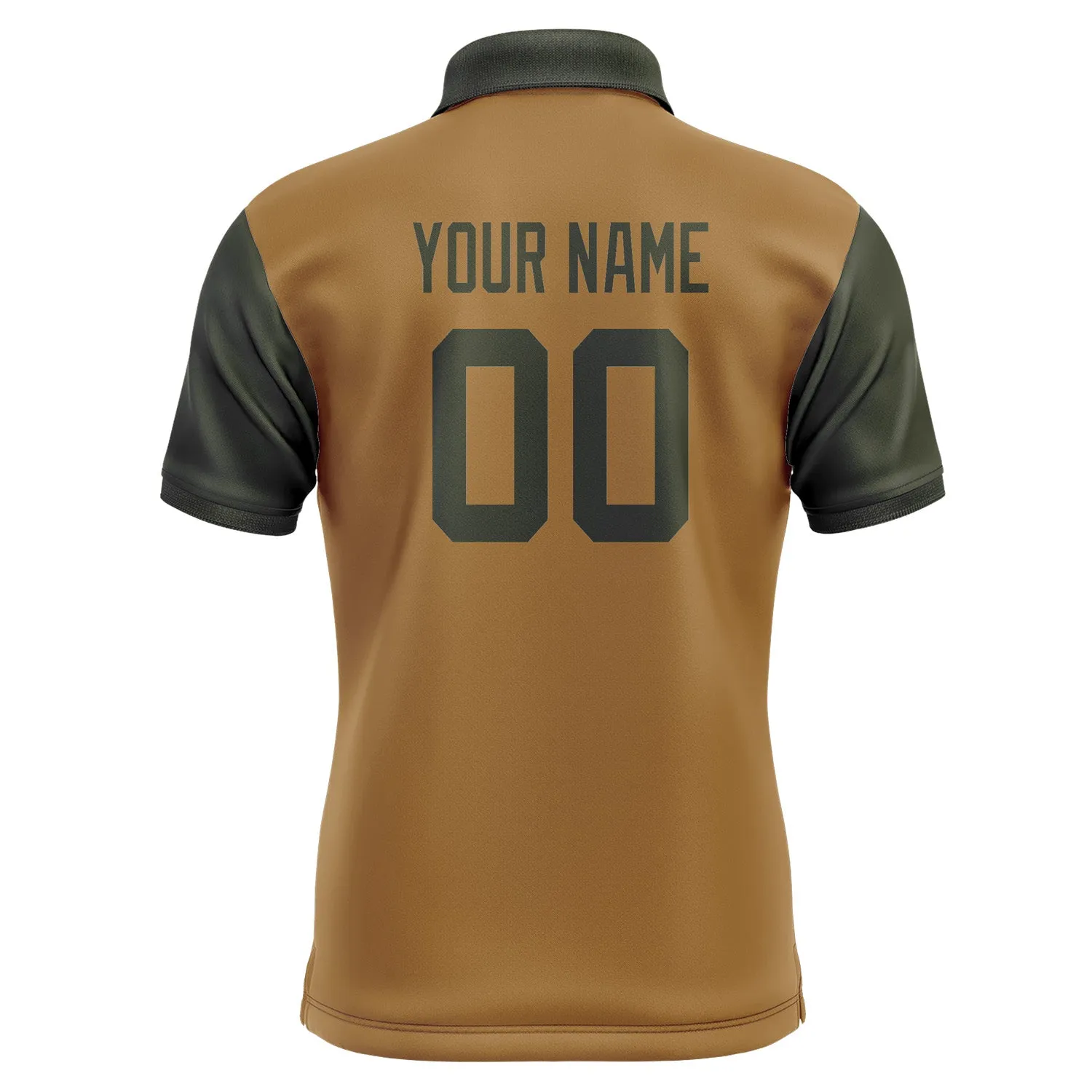 Custom Khaki Olive Short-Sleeve Polo Shirt