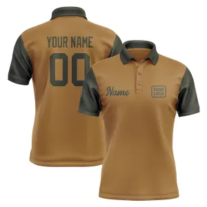 Custom Khaki Olive Short-Sleeve Polo Shirt