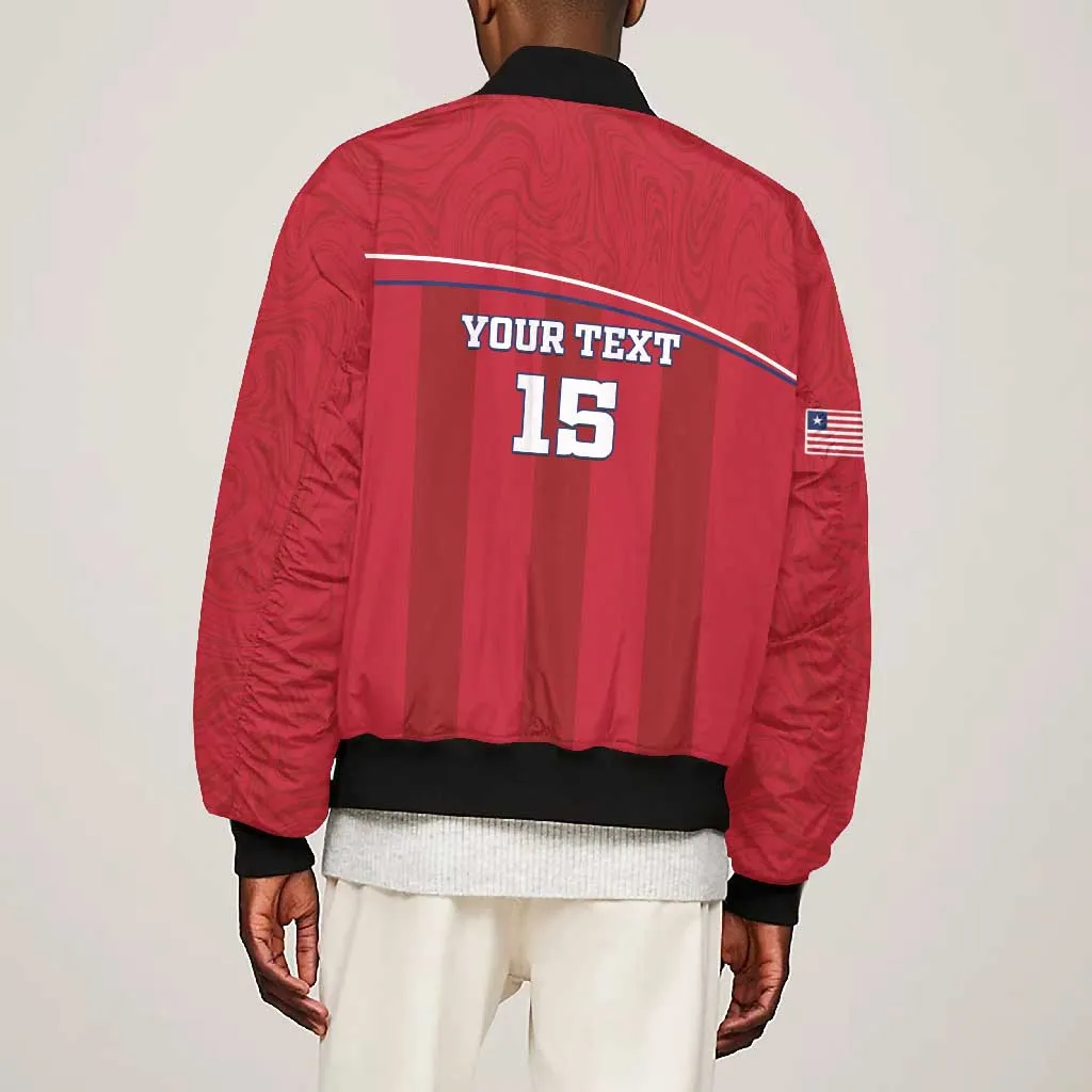 Custom Liberia Bomber Jacket Football Lion Mascot - Red LT15
