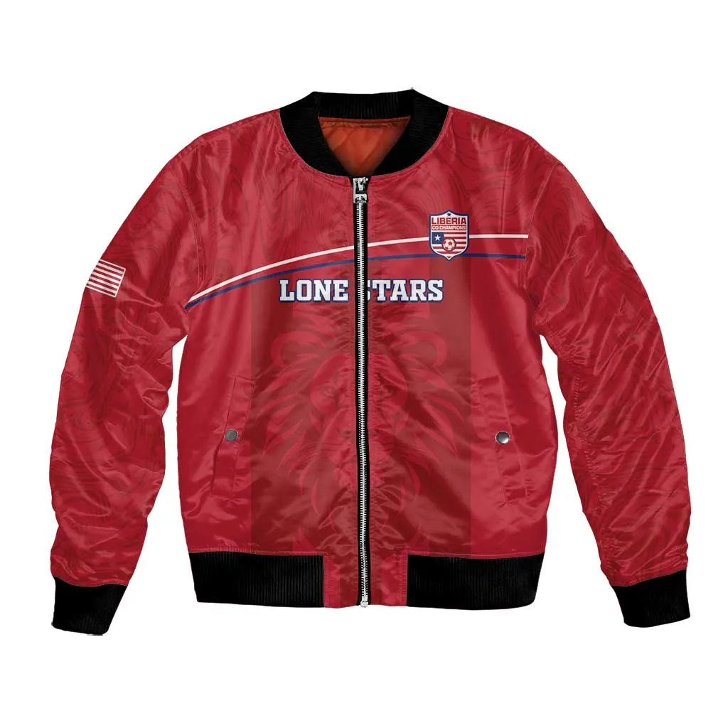 Custom Liberia Bomber Jacket Football Lion Mascot - Red LT15