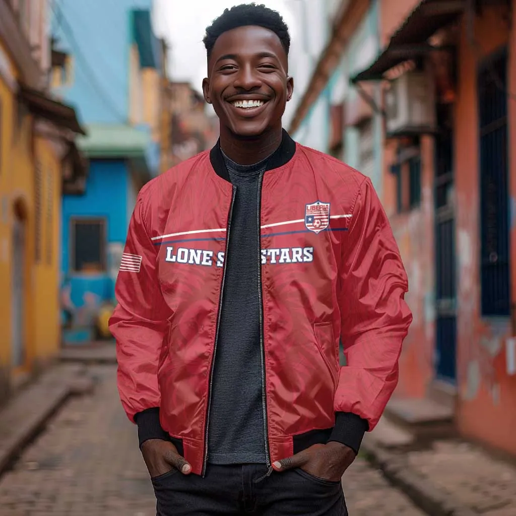 Custom Liberia Bomber Jacket Football Lion Mascot - Red LT15
