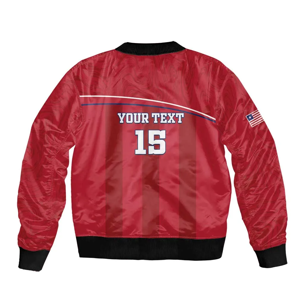Custom Liberia Bomber Jacket Football Lion Mascot - Red LT15