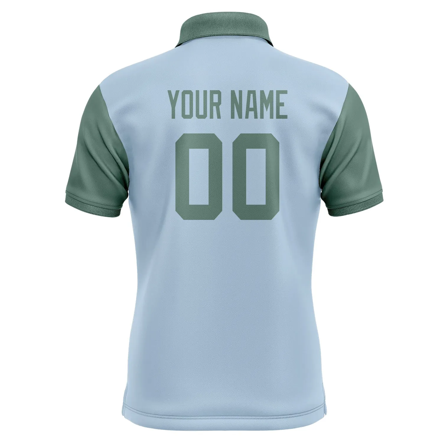 Custom Light Blue Blue Green Short-Sleeve Polo Shirt