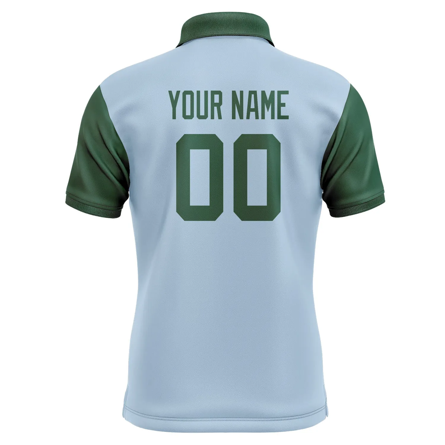 Custom Light Blue Green Short-Sleeve Polo Shirt