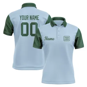 Custom Light Blue Green Short-Sleeve Polo Shirt