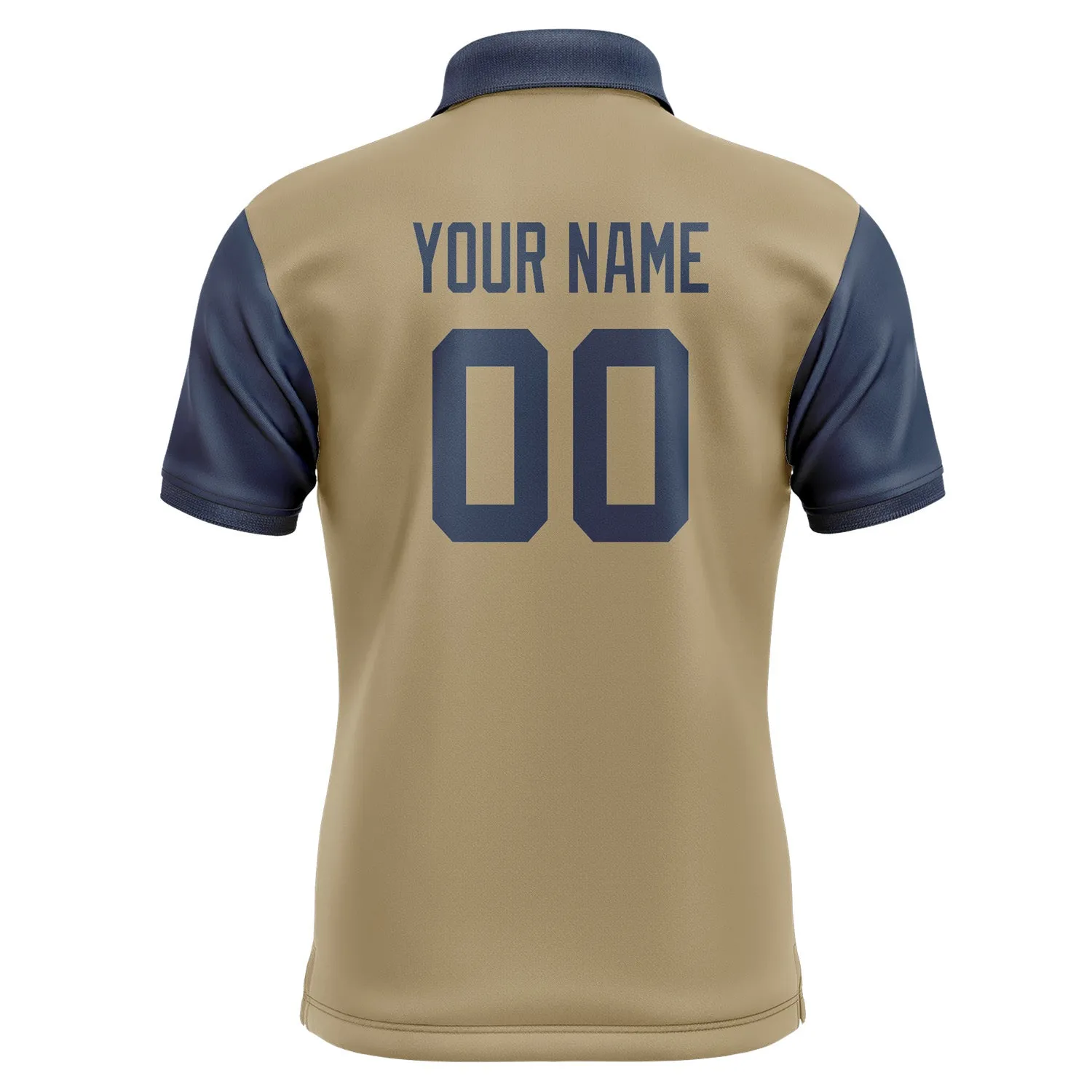 Custom Light Khaki Blue Short-Sleeve Polo Shirt