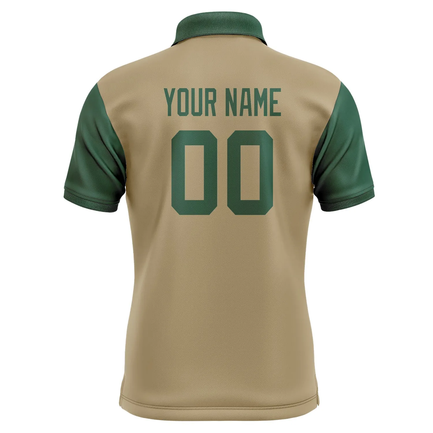 Custom Light Khaki Green Short-Sleeve Polo Shirt