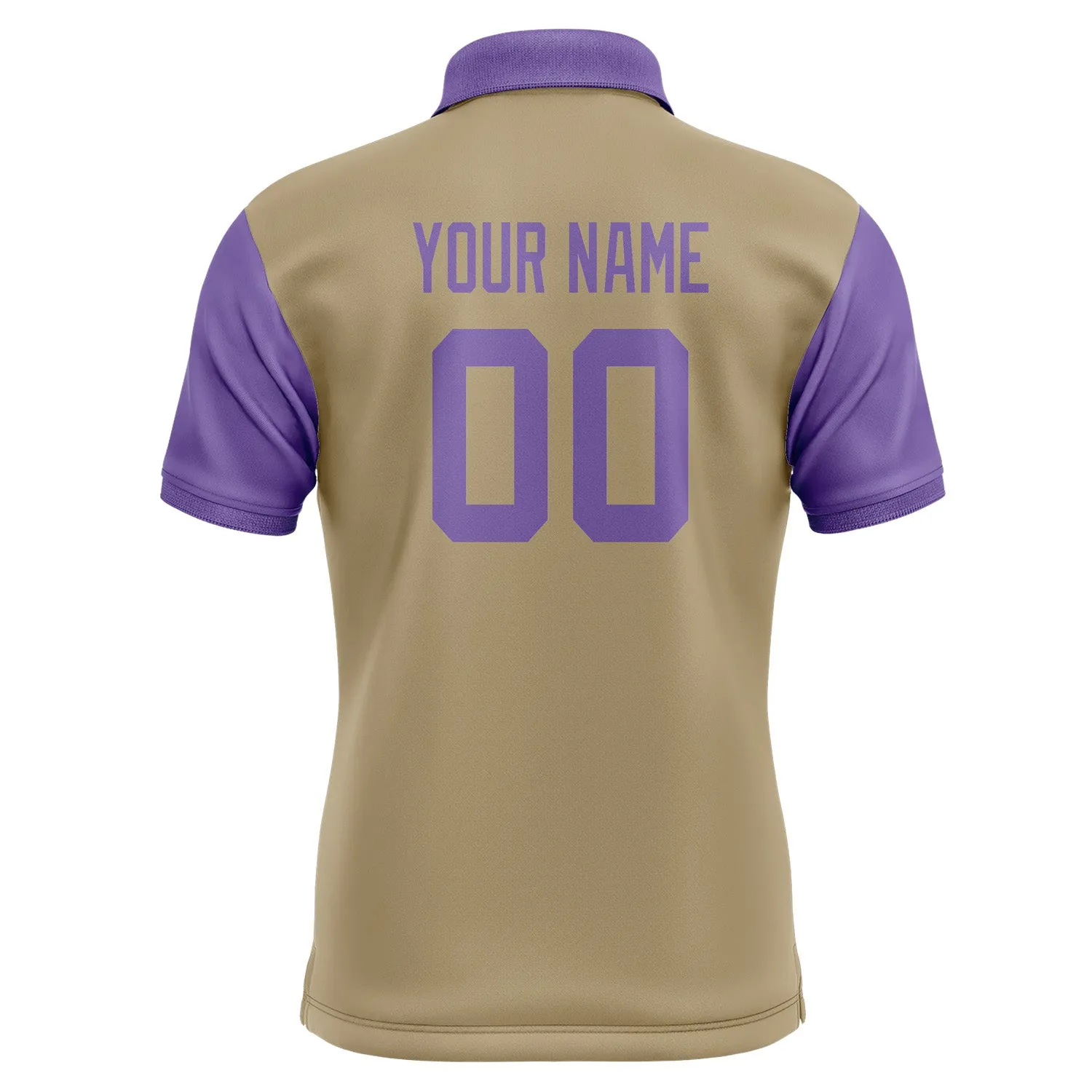 Custom Light Khaki Light Purple Short-Sleeve Polo Shirt