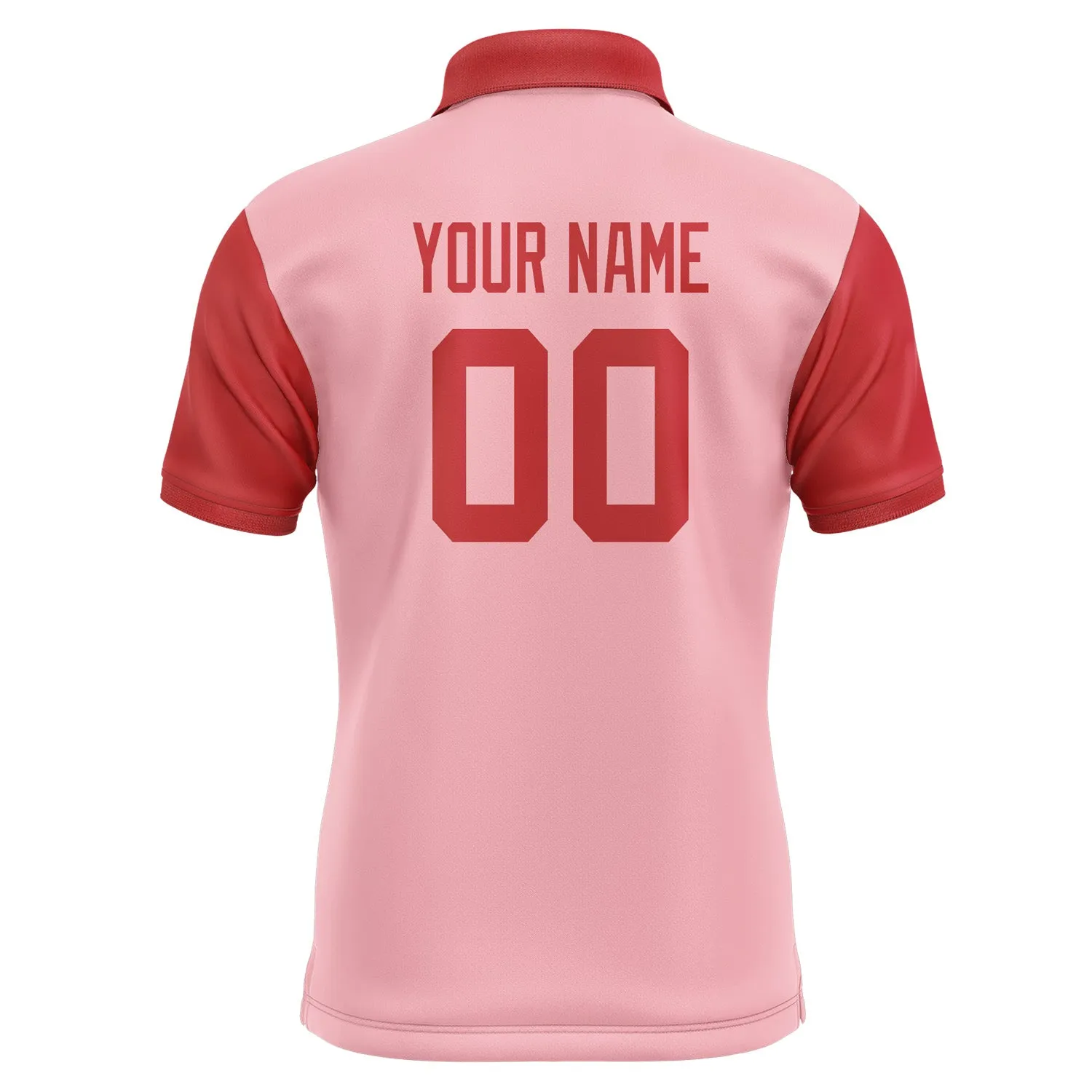 Custom Light Pink Red Short-Sleeve Polo Shirt