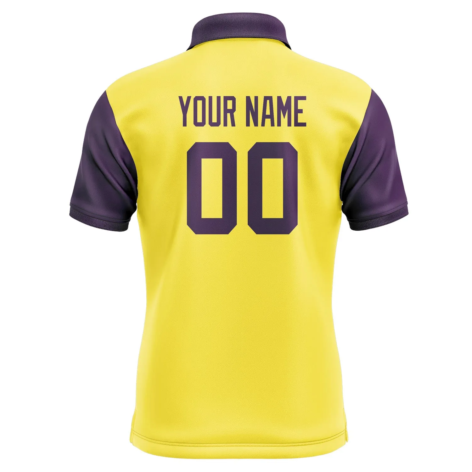 Custom Light Yellow Purple Short-Sleeve Polo Shirt