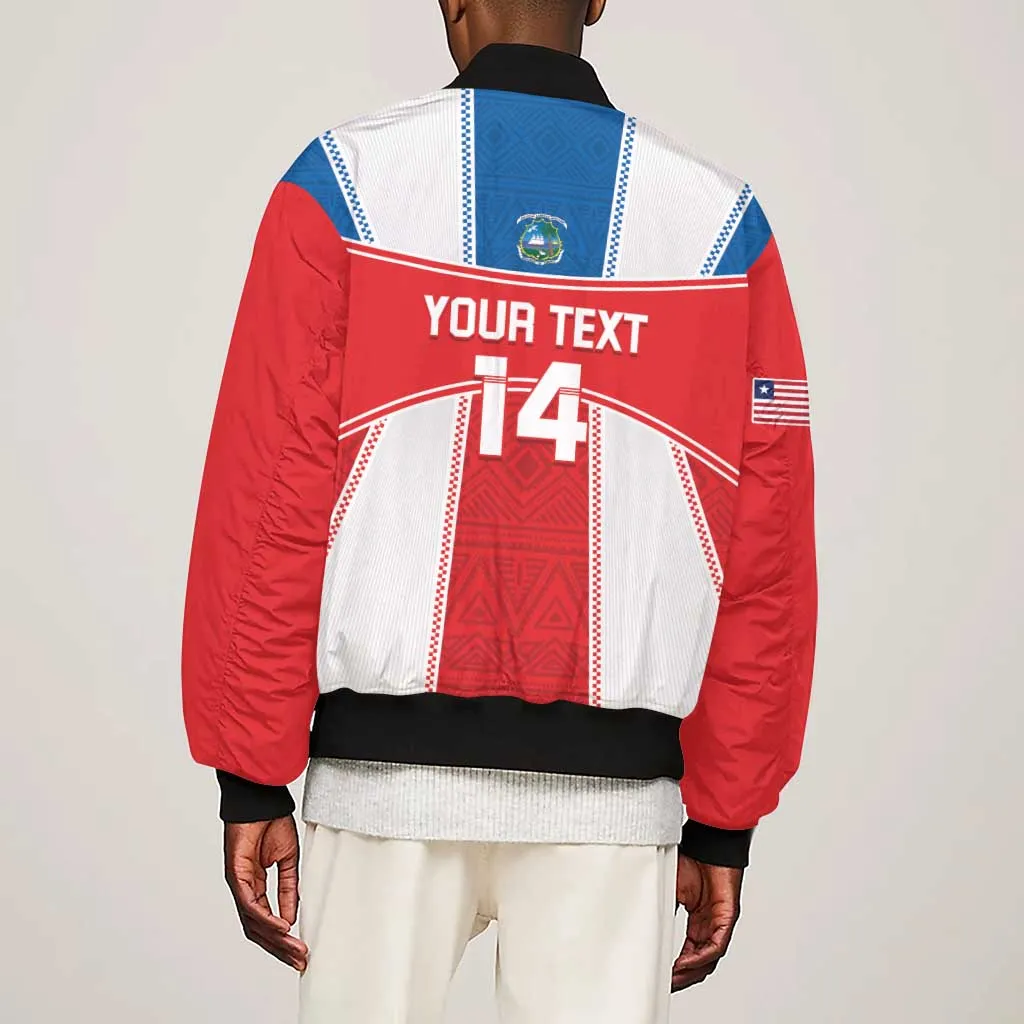 Custom Lone Stars Sleeve Zip Bomber Jacket Liberia Football - Sporty Style LT14