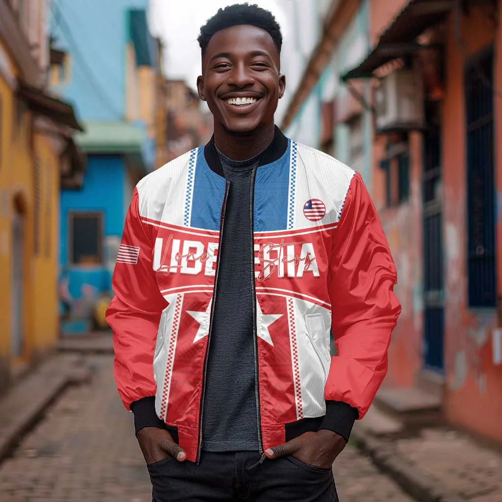 Custom Lone Stars Sleeve Zip Bomber Jacket Liberia Football - Sporty Style LT14