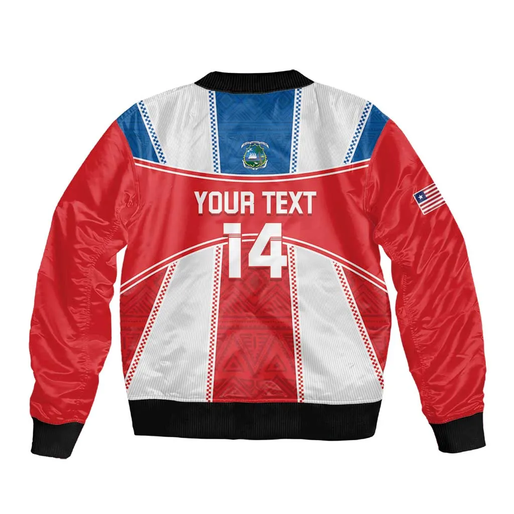 Custom Lone Stars Sleeve Zip Bomber Jacket Liberia Football - Sporty Style LT14