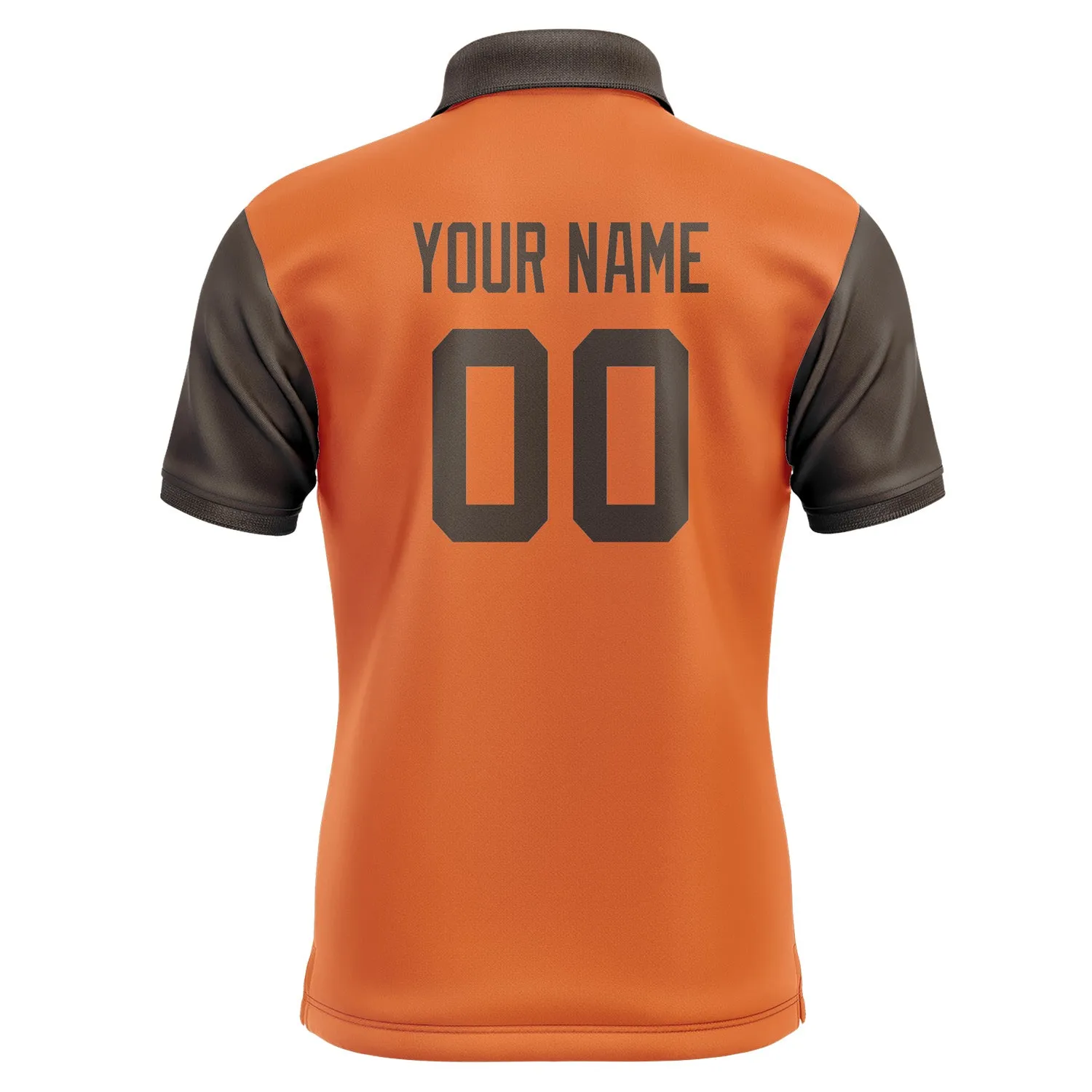 Custom Orange Brown Short-Sleeve Polo Shirt