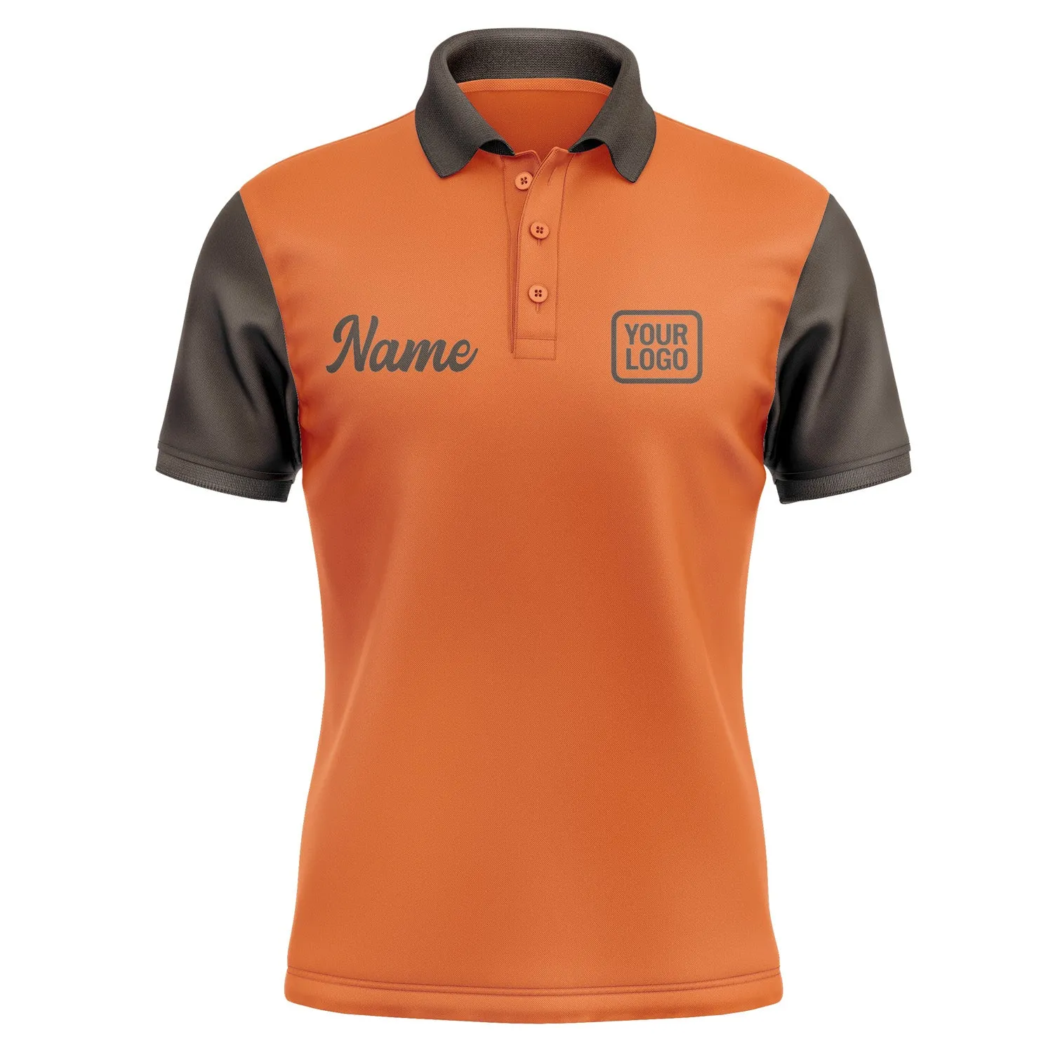 Custom Orange Brown Short-Sleeve Polo Shirt