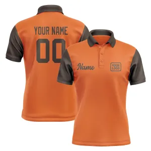 Custom Orange Brown Short-Sleeve Polo Shirt