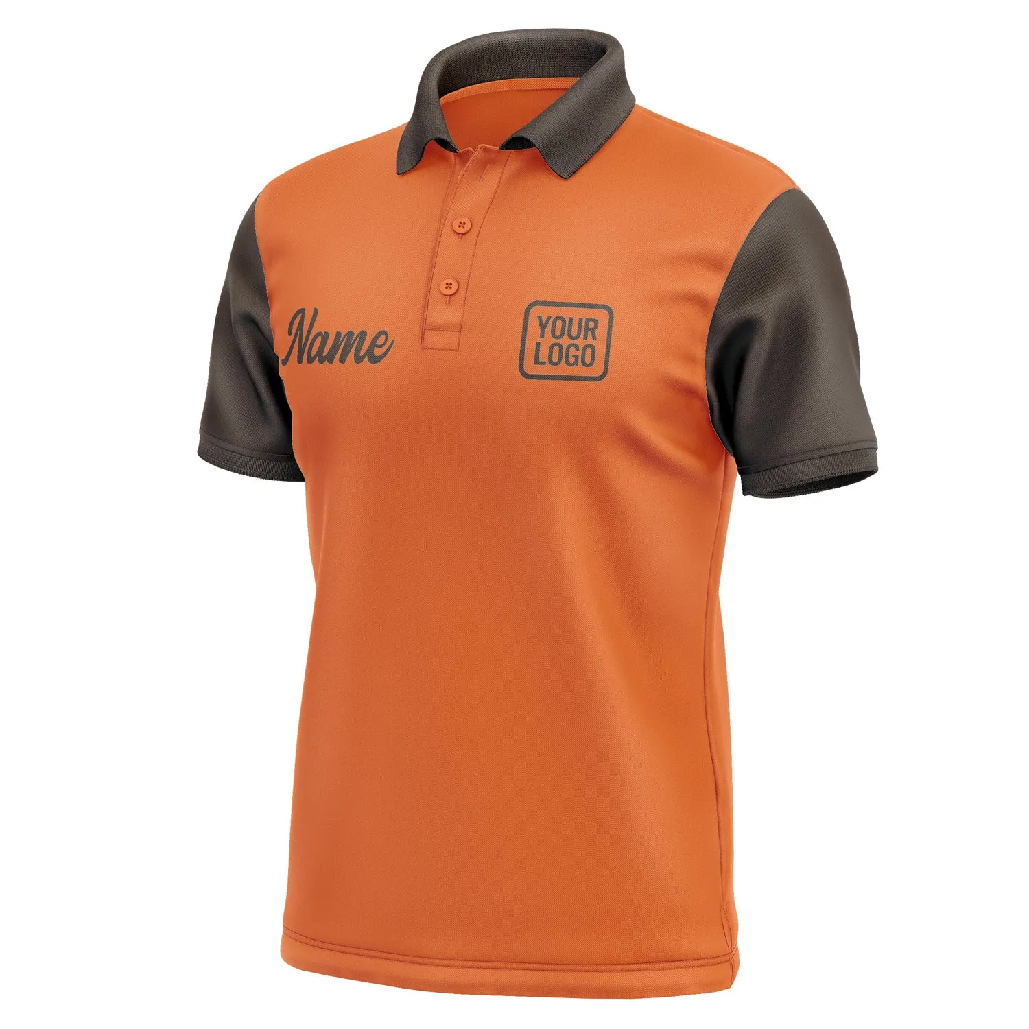 Custom Orange Brown Short-Sleeve Polo Shirt