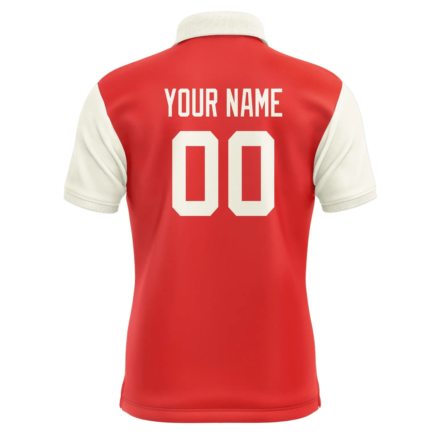 Custom Orange Red Cream Short-Sleeve Polo Shirt