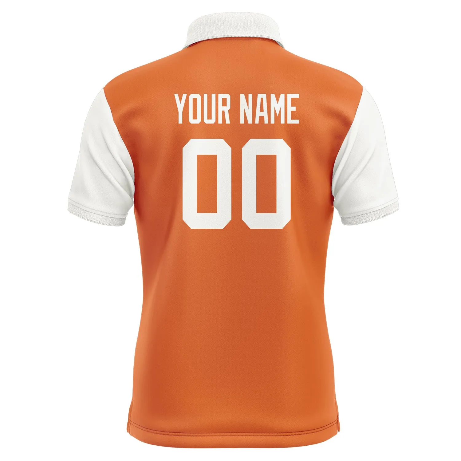 Custom Orange White Short-Sleeve Polo Shirt