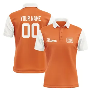 Custom Orange White Short-Sleeve Polo Shirt